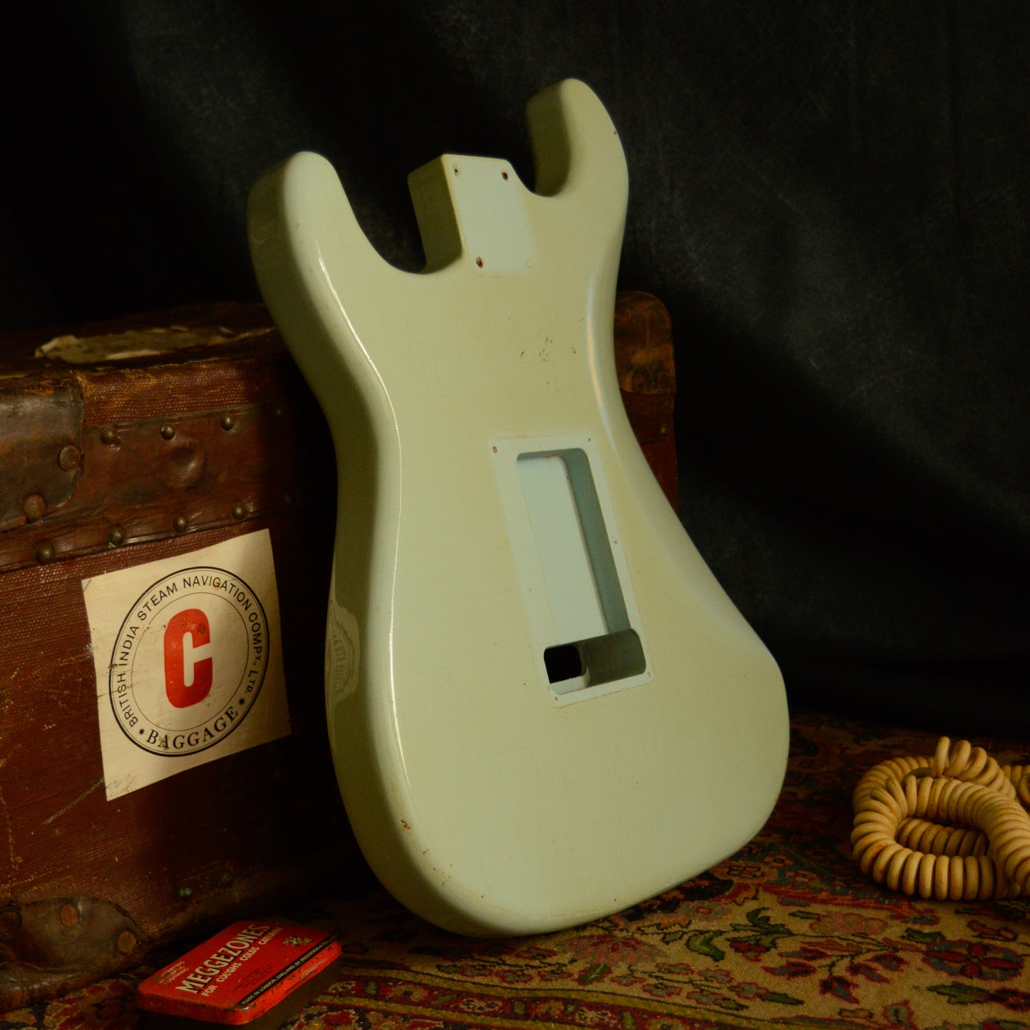 Sonic Blue Lightweight Roasted Swamp Ash SC Body GE0451