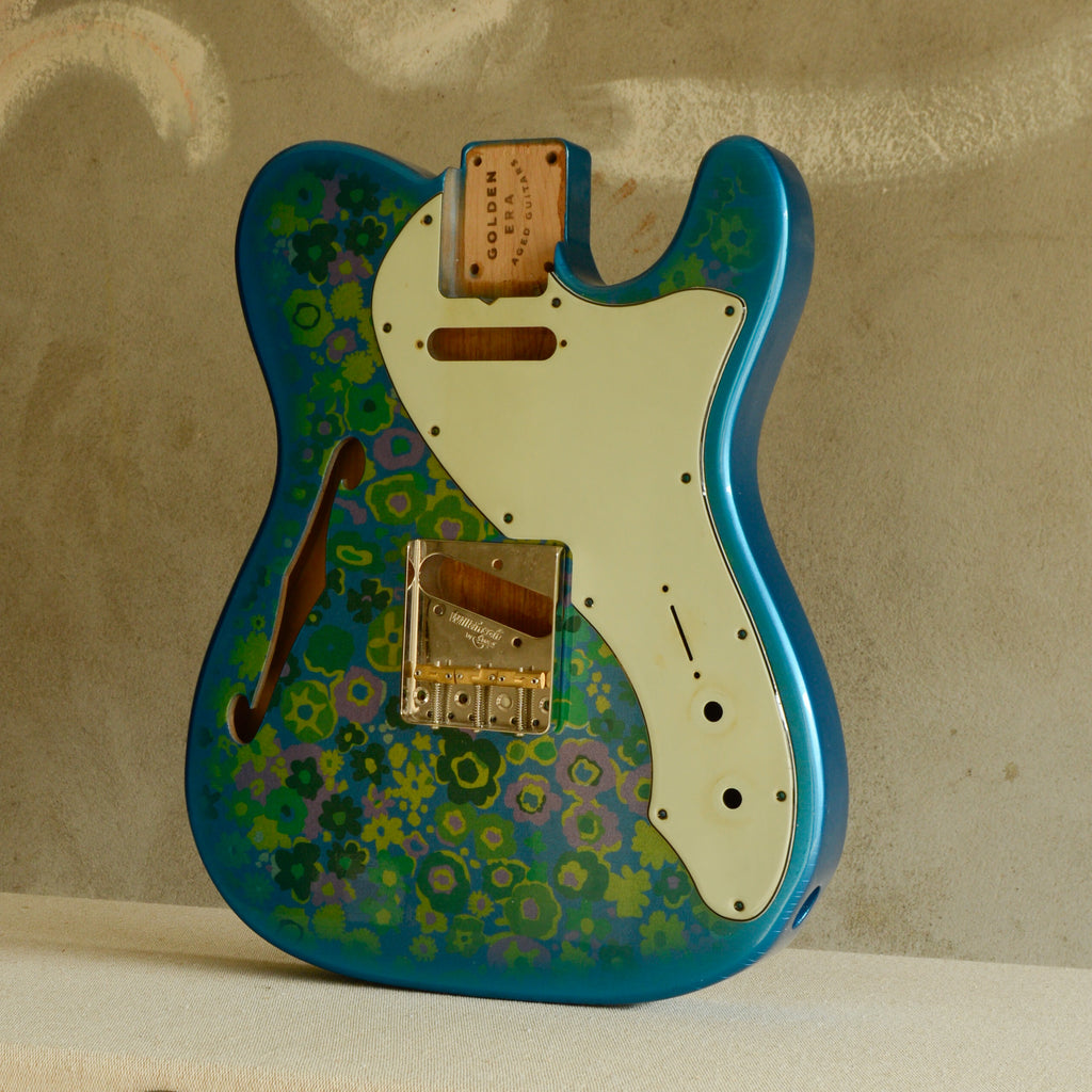 Blue Floral Thinline & Mint Pickguard GE0484