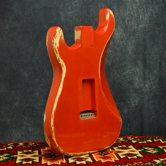 Fiesta Red over Tahitian Coral SC Body & Scratchplate GE0432