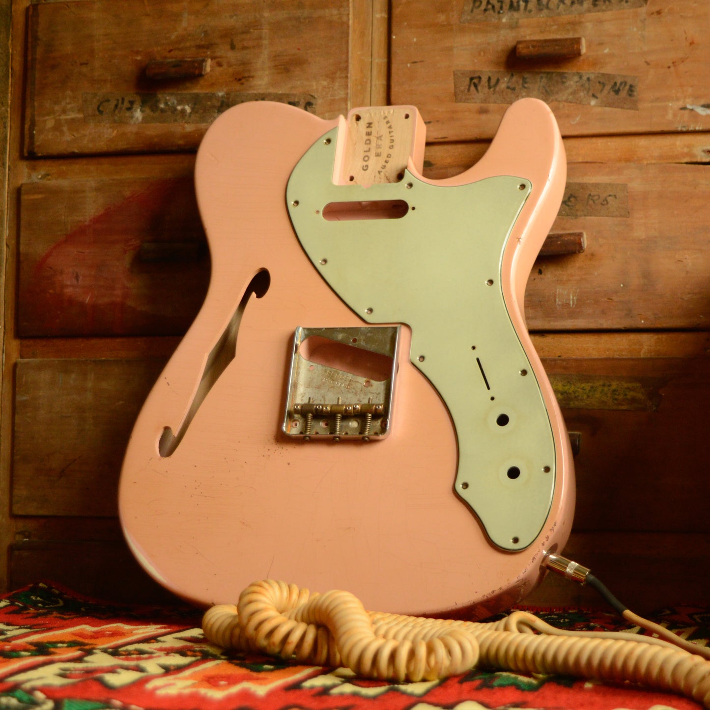 Shell Pink Thinline Body & Grey Mint Pickguard GE0454