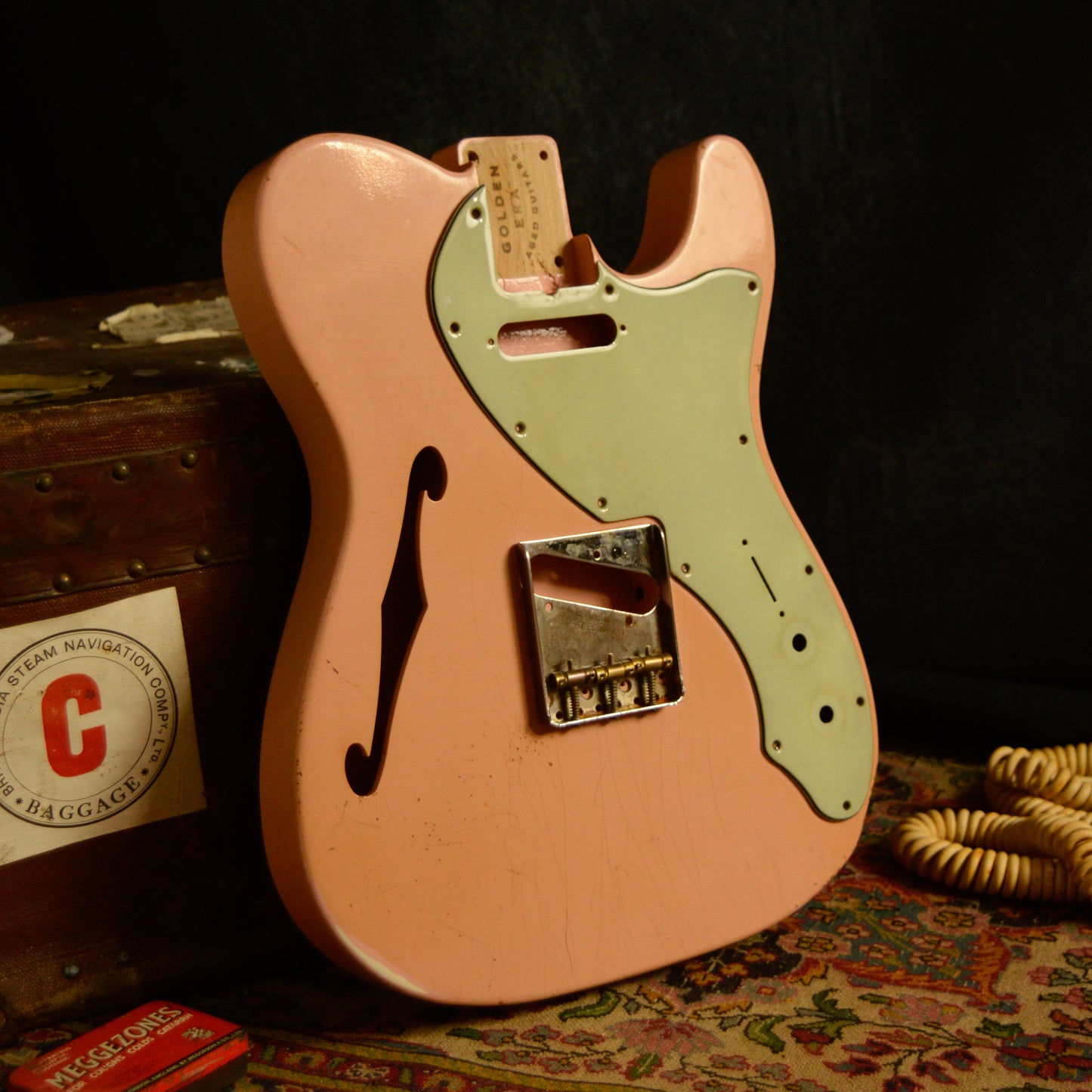 Shell Pink Thinline Body & Grey Mint Pickguard GE0454