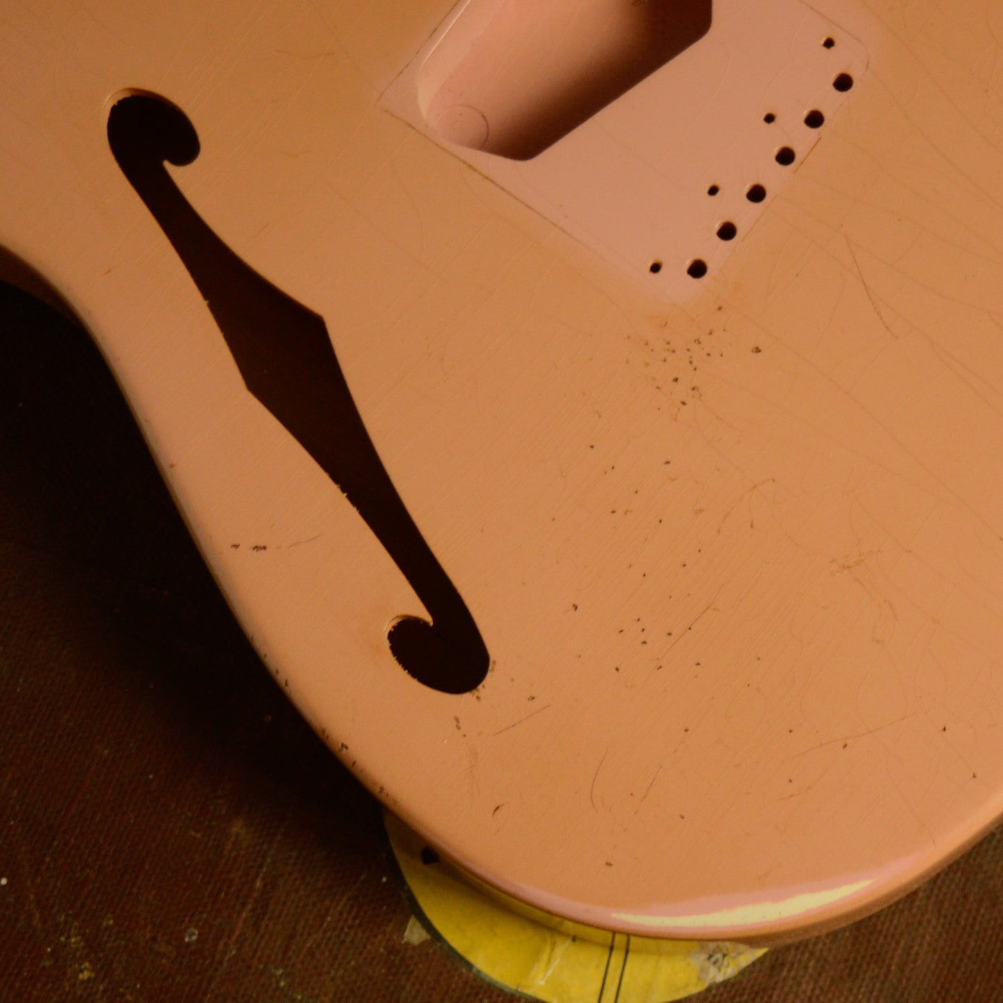 Shell Pink Thinline Body & Grey Mint Pickguard GE0454